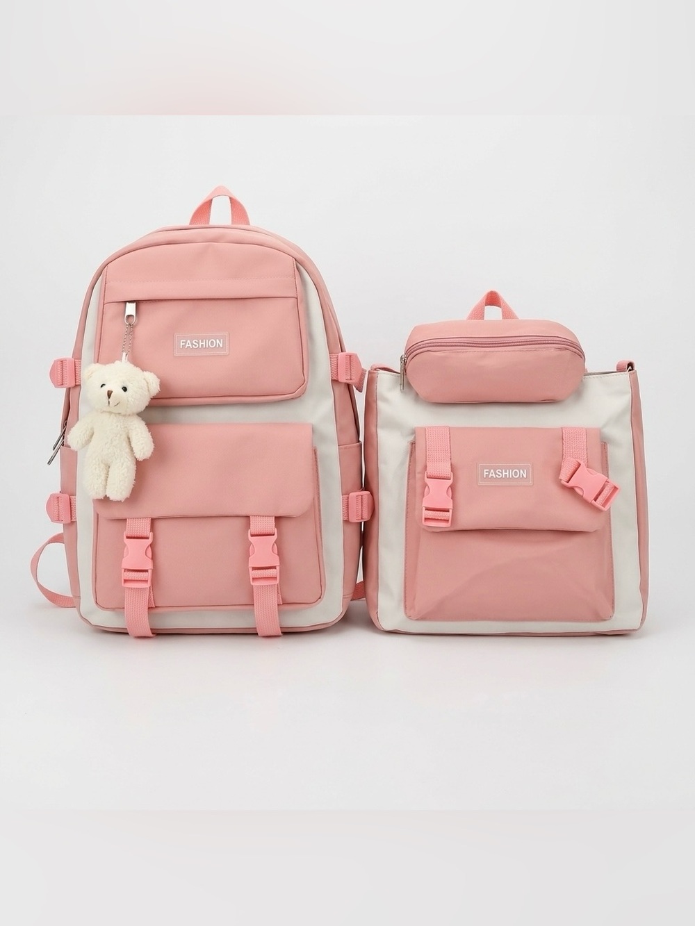 Pink Women’s 3 pcs Backpack Set – Brand